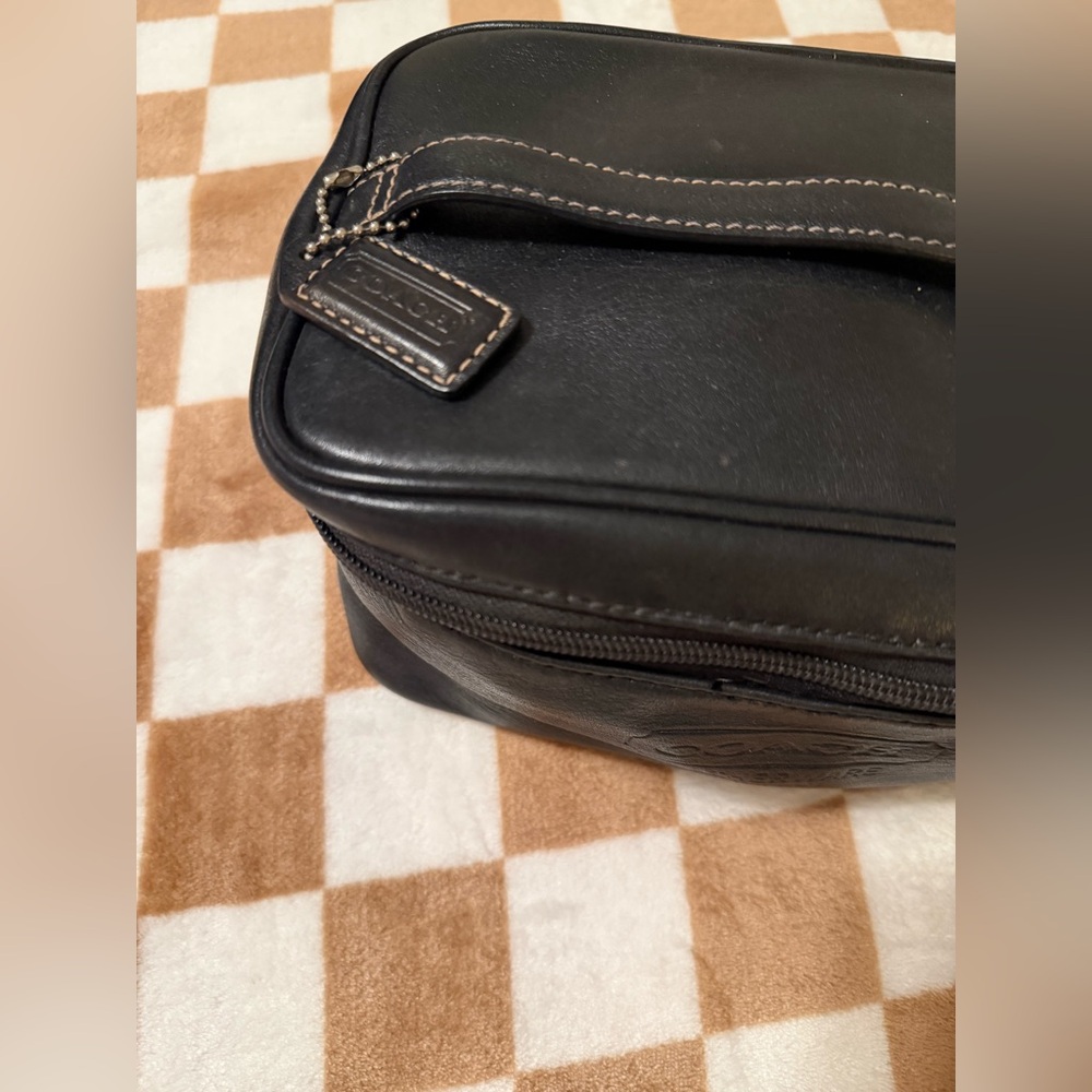 Coach Black Leather Toiletry Bag - Picture 2 of 5